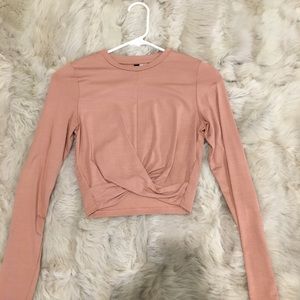 Pink HM Cropped Long Sleeved Shirt